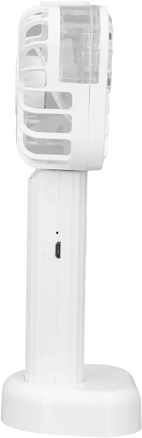 USB Rechargeable Portable Mist Fan – Noiseless, Handheld Cooling Spray Fan for Home, Office & Outdoor Use