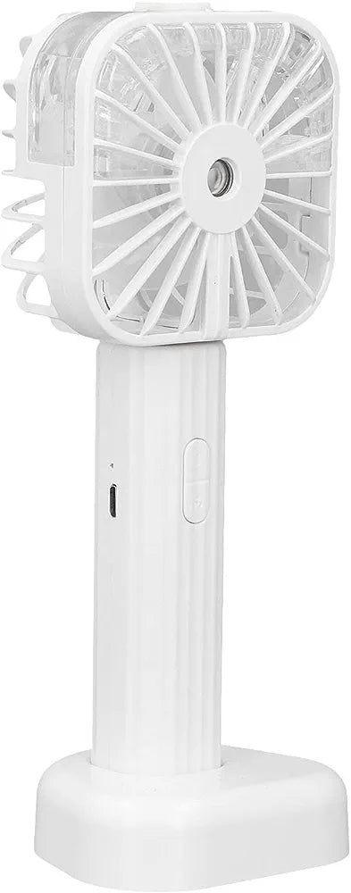 USB Rechargeable Portable Mist Fan – Noiseless, Handheld Cooling Spray Fan for Home, Office & Outdoor Use