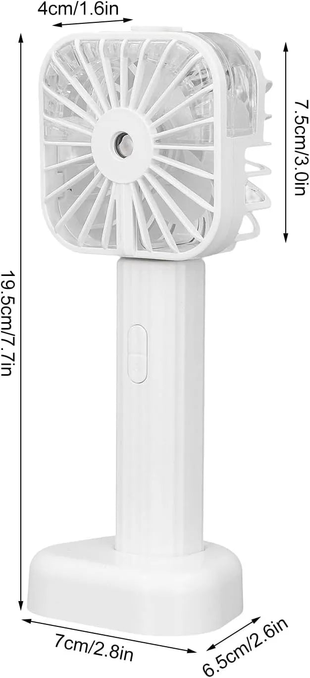 USB Rechargeable Portable Mist Fan – Noiseless, Handheld Cooling Spray Fan for Home, Office & Outdoor Use