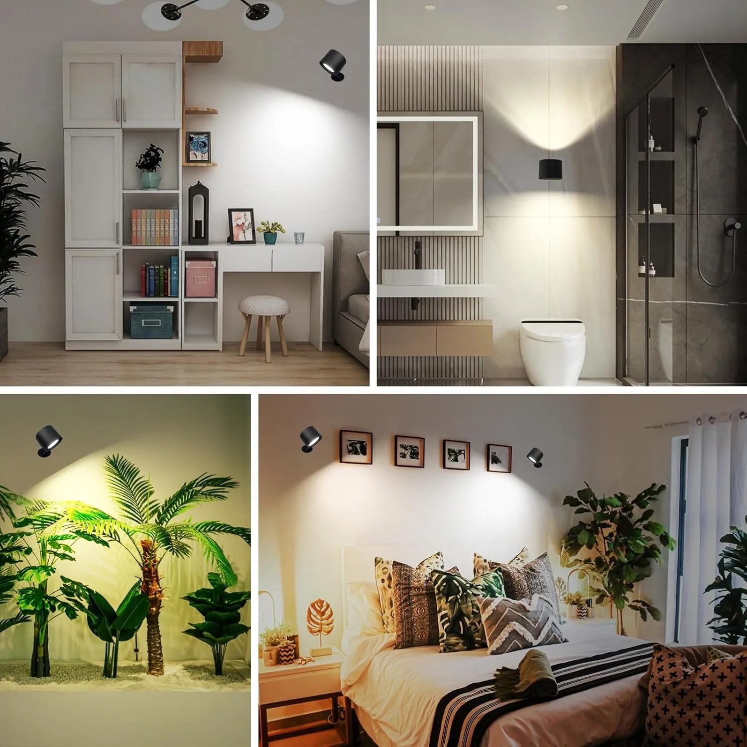 Magnetic LED Wall Lamp - 360° Rotatable Touch Control Night Light for Bedroom & Living Room