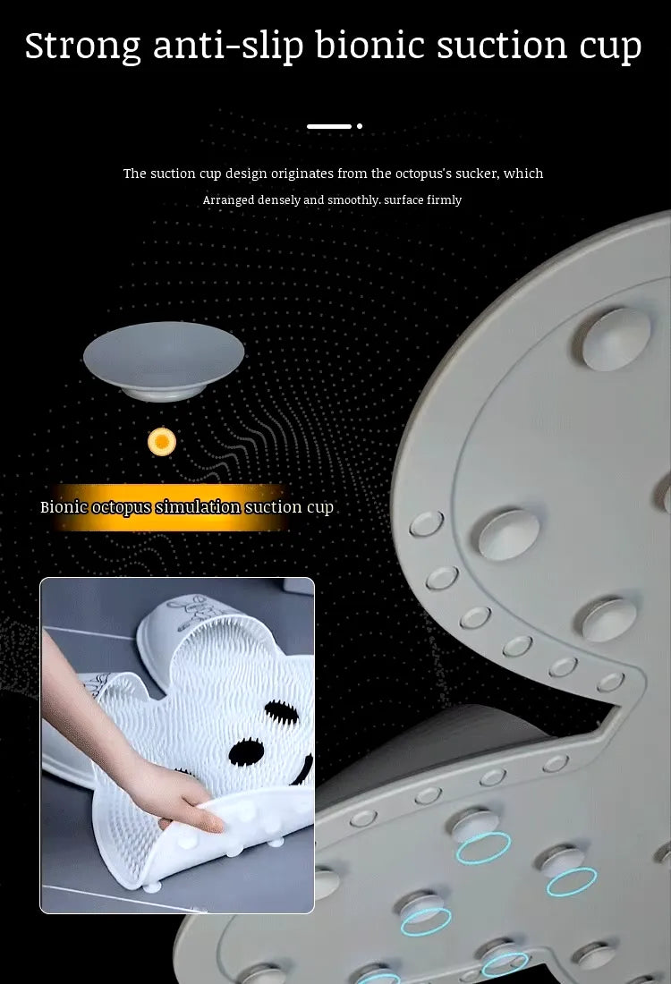 Silicone Foot Shower Massager & Scrubber Pad with Suction Cups – TPR Acupressure Mat for Feet & Body | Exfoliates, Improves Circulation, Odor Control (Medium & Large Sizes)