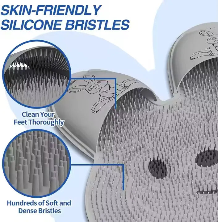 Silicone Foot Shower Massager & Scrubber Pad with Suction Cups – TPR Acupressure Mat for Feet & Body | Exfoliates, Improves Circulation, Odor Control (Medium & Large Sizes)