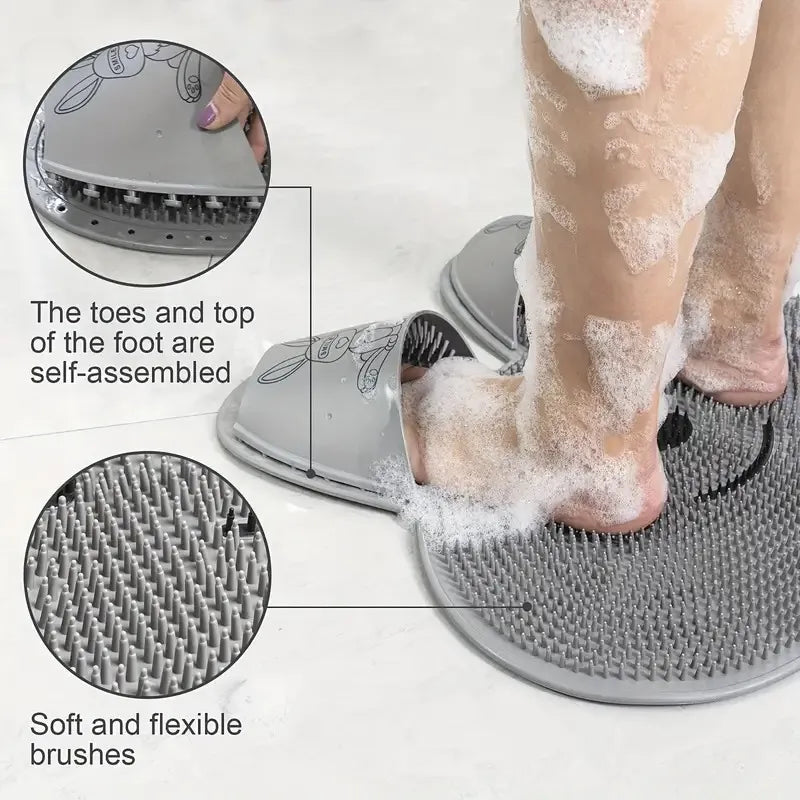 Silicone Foot Shower Massager & Scrubber Pad with Suction Cups – TPR Acupressure Mat for Feet & Body | Exfoliates, Improves Circulation, Odor Control (Medium & Large Sizes)
