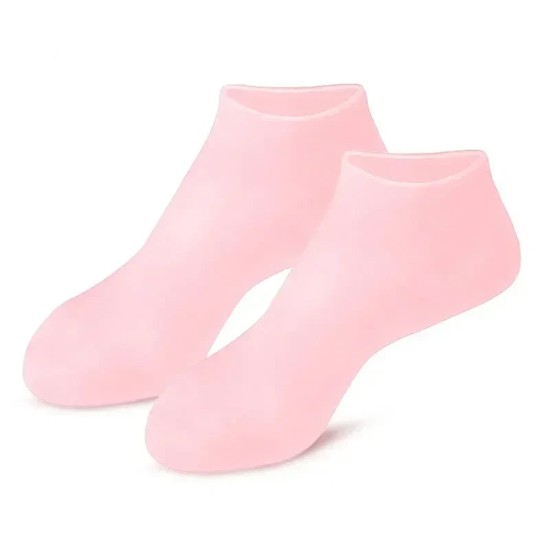 2PCS Silicone Moisturizing Foot Socks for Dry Cracked Heels – Reusable Heel Repair Gel Socks, Spa Pedicure Foot Care for Men & Women