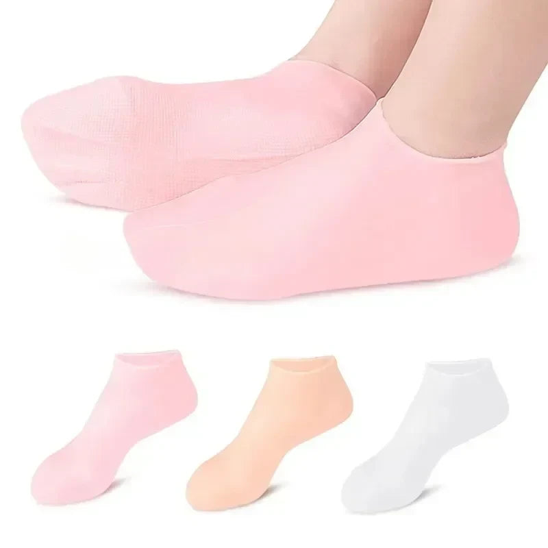 2PCS Silicone Moisturizing Foot Socks for Dry Cracked Heels – Reusable Heel Repair Gel Socks, Spa Pedicure Foot Care for Men & Women