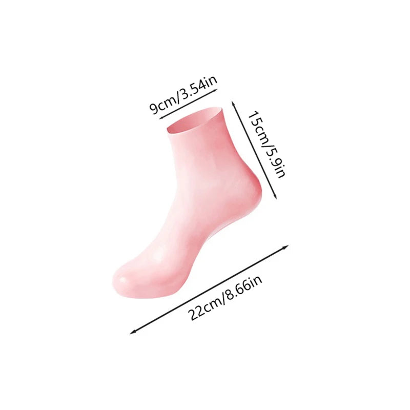 2PCS Silicone Moisturizing Foot Socks for Dry Cracked Heels – Reusable Heel Repair Gel Socks, Spa Pedicure Foot Care for Men & Women