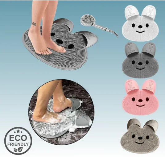 Silicone Foot Shower Massager & Scrubber Pad with Suction Cups – TPR Acupressure Mat for Feet & Body | Exfoliates, Improves Circulation, Odor Control (Medium & Large Sizes)