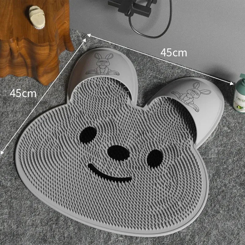 Silicone Foot Shower Massager & Scrubber Pad with Suction Cups – TPR Acupressure Mat for Feet & Body | Exfoliates, Improves Circulation, Odor Control (Medium & Large Sizes)