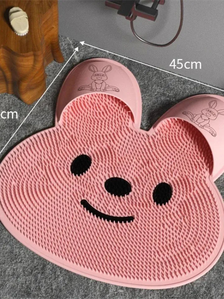Silicone Foot Shower Massager & Scrubber Pad with Suction Cups – TPR Acupressure Mat for Feet & Body | Exfoliates, Improves Circulation, Odor Control (Medium & Large Sizes)