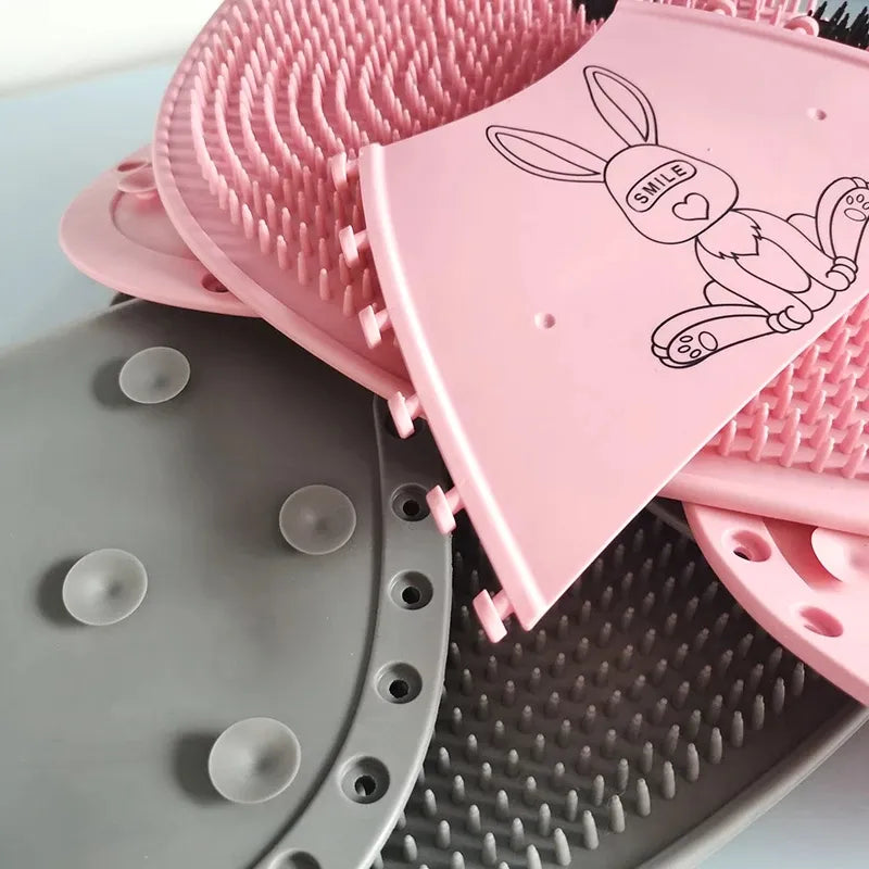 Silicone Foot Shower Massager & Scrubber Pad with Suction Cups – TPR Acupressure Mat for Feet & Body | Exfoliates, Improves Circulation, Odor Control (Medium & Large Sizes)