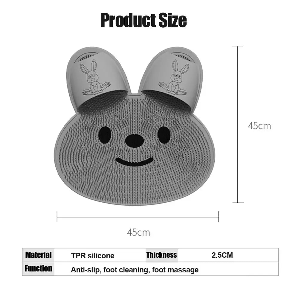 Silicone Foot Shower Massager & Scrubber Pad with Suction Cups – TPR Acupressure Mat for Feet & Body | Exfoliates, Improves Circulation, Odor Control (Medium & Large Sizes)