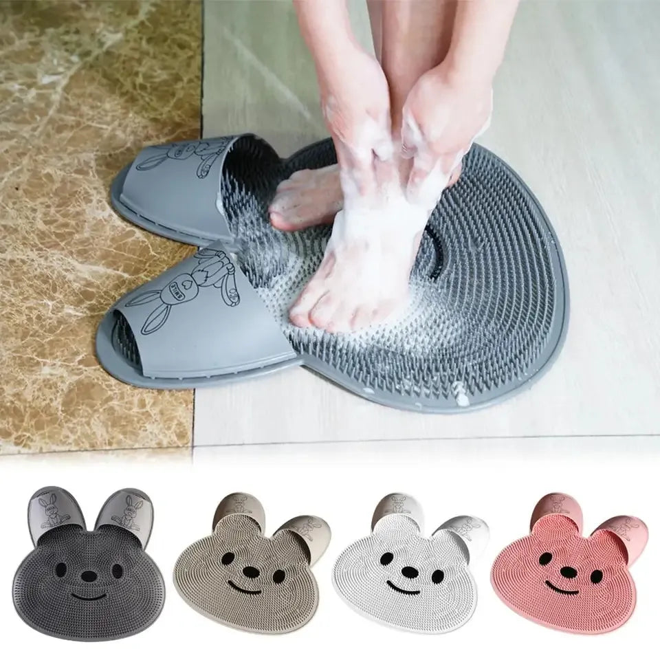 Silicone Foot Shower Massager & Scrubber Pad with Suction Cups – TPR Acupressure Mat for Feet & Body | Exfoliates, Improves Circulation, Odor Control (Medium & Large Sizes)