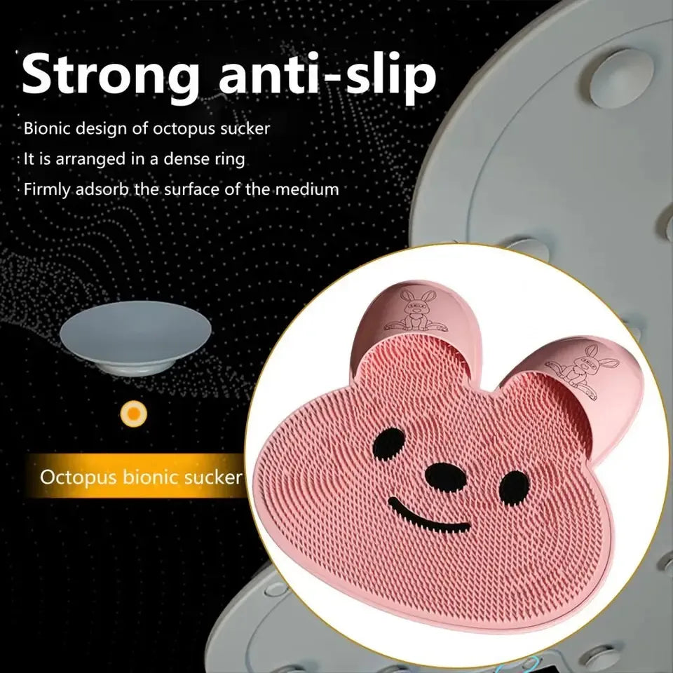 Silicone Foot Shower Massager & Scrubber Pad with Suction Cups – TPR Acupressure Mat for Feet & Body | Exfoliates, Improves Circulation, Odor Control (Medium & Large Sizes)