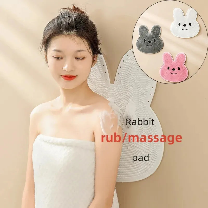 Silicone Foot Shower Massager & Scrubber Pad with Suction Cups – TPR Acupressure Mat for Feet & Body | Exfoliates, Improves Circulation, Odor Control (Medium & Large Sizes)