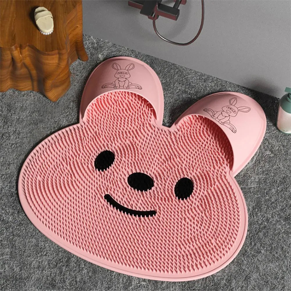 Silicone Foot Shower Massager & Scrubber Pad with Suction Cups – TPR Acupressure Mat for Feet & Body | Exfoliates, Improves Circulation, Odor Control (Medium & Large Sizes)
