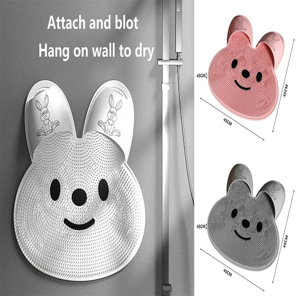 Silicone Foot Shower Massager & Scrubber Pad with Suction Cups – TPR Acupressure Mat for Feet & Body | Exfoliates, Improves Circulation, Odor Control (Medium & Large Sizes)