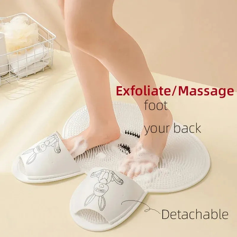 Silicone Foot Shower Massager & Scrubber Pad with Suction Cups – TPR Acupressure Mat for Feet & Body | Exfoliates, Improves Circulation, Odor Control (Medium & Large Sizes)