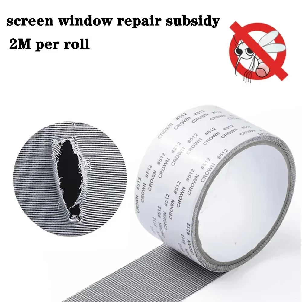 Strong Waterproof Self-Adhesive Window Screen Repair Mesh Tape (5cm x 2m)