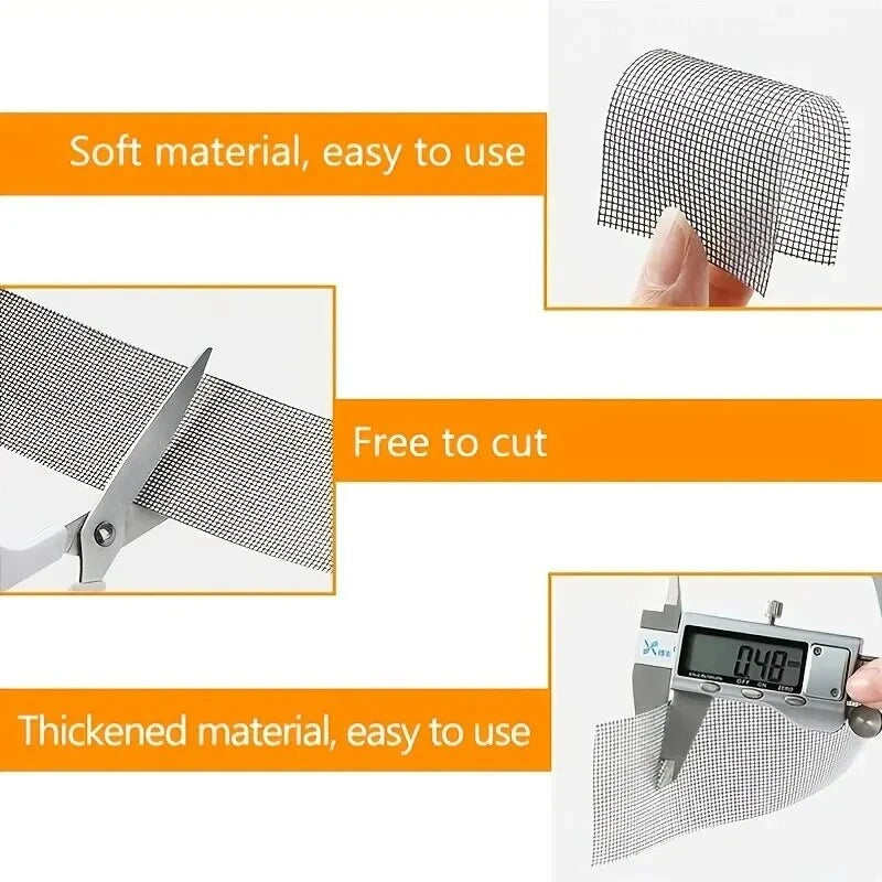 Strong Waterproof Self-Adhesive Window Screen Repair Mesh Tape (5cm x 2m)