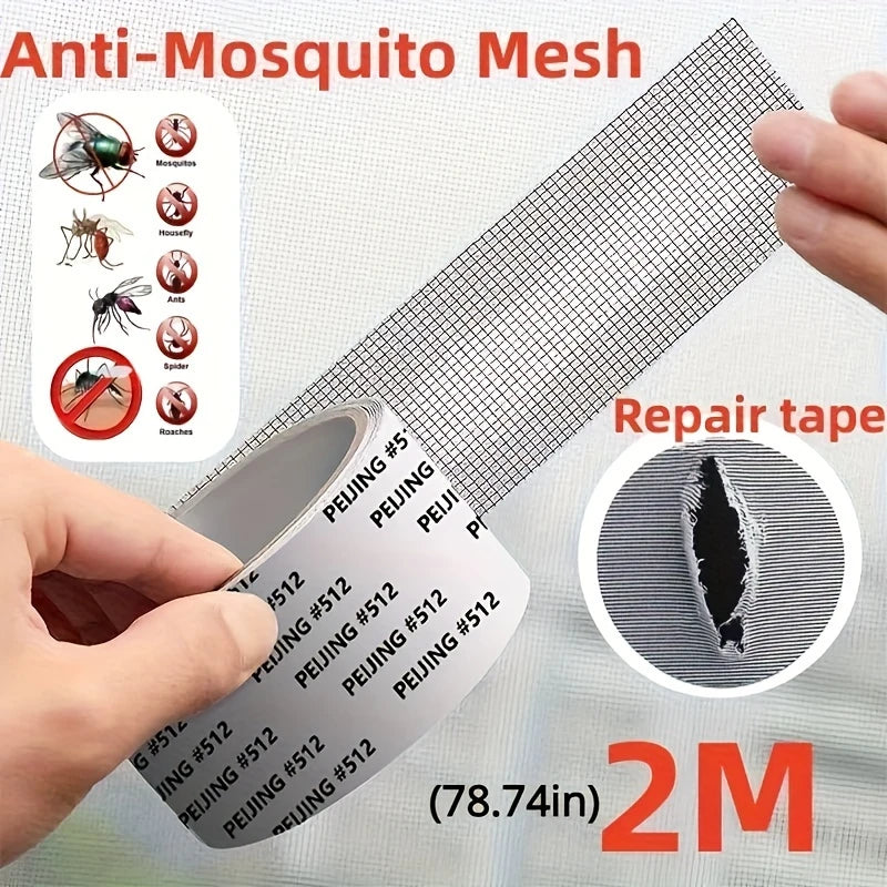 Strong Waterproof Self-Adhesive Window Screen Repair Mesh Tape (5cm x 2m)
