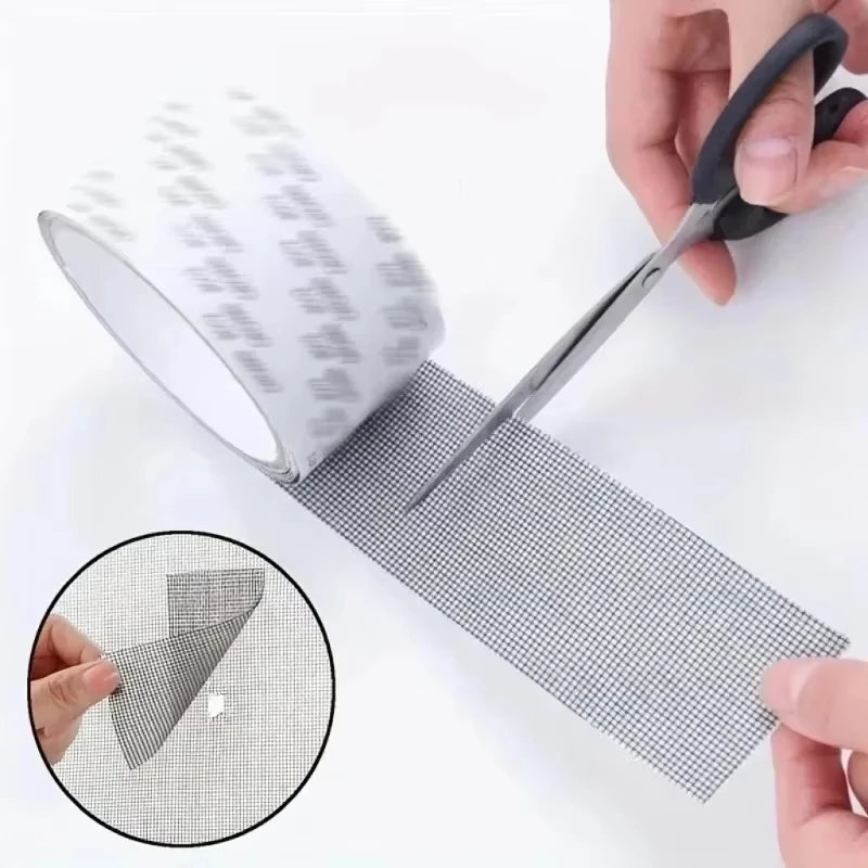Strong Waterproof Self-Adhesive Window Screen Repair Mesh Tape (5cm x 2m)