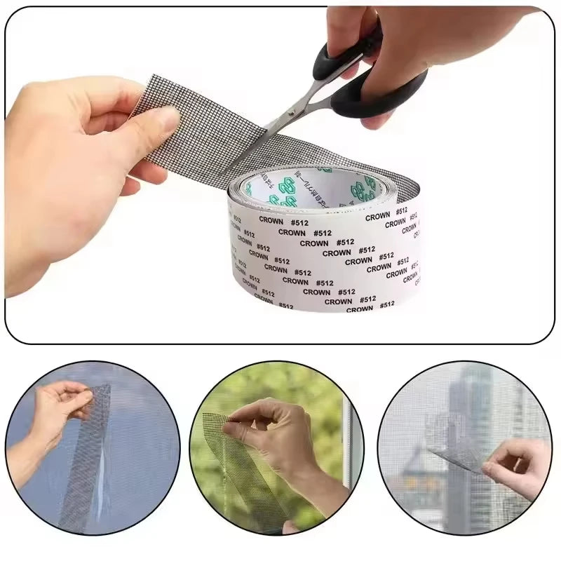 Strong Waterproof Self-Adhesive Window Screen Repair Mesh Tape (5cm x 2m)