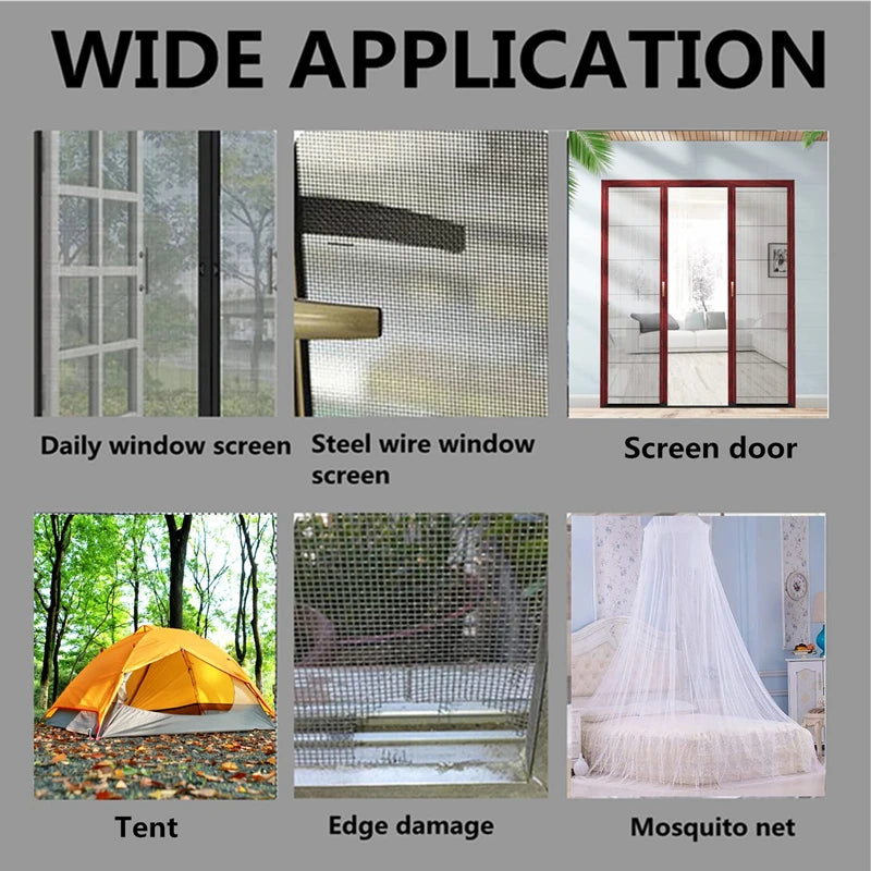 Strong Waterproof Self-Adhesive Window Screen Repair Mesh Tape (5cm x 2m)