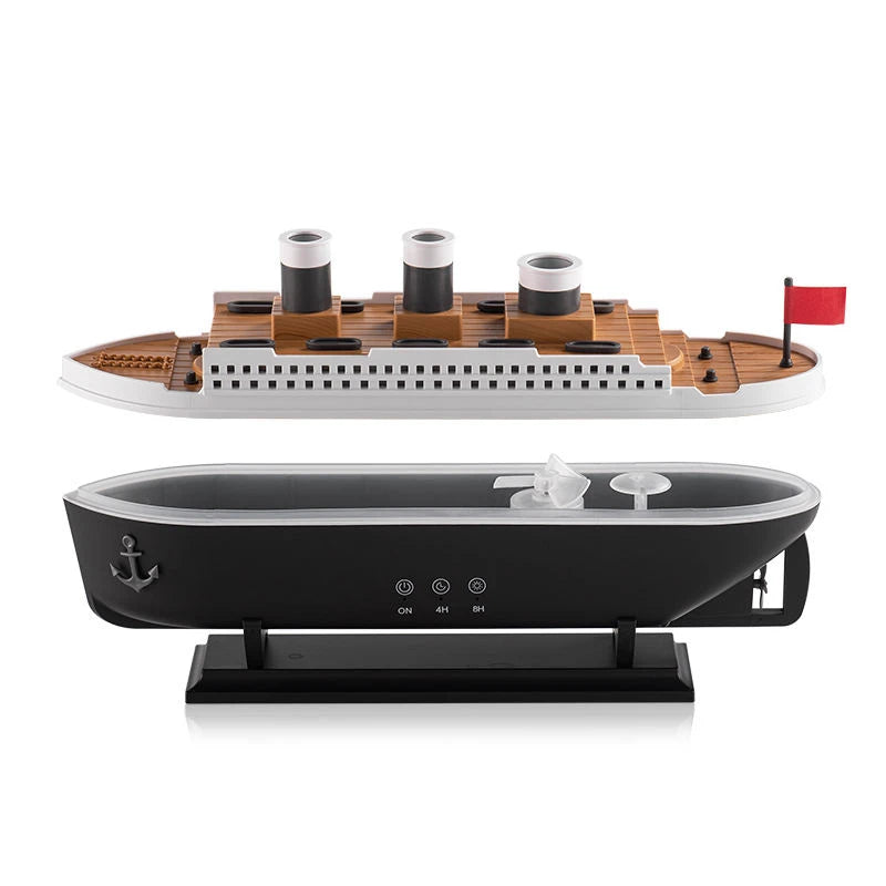 Titanic Ship Air Humidifier 250ML with Remote Control | Jellyfish Smoke Ring Aroma Diffuser