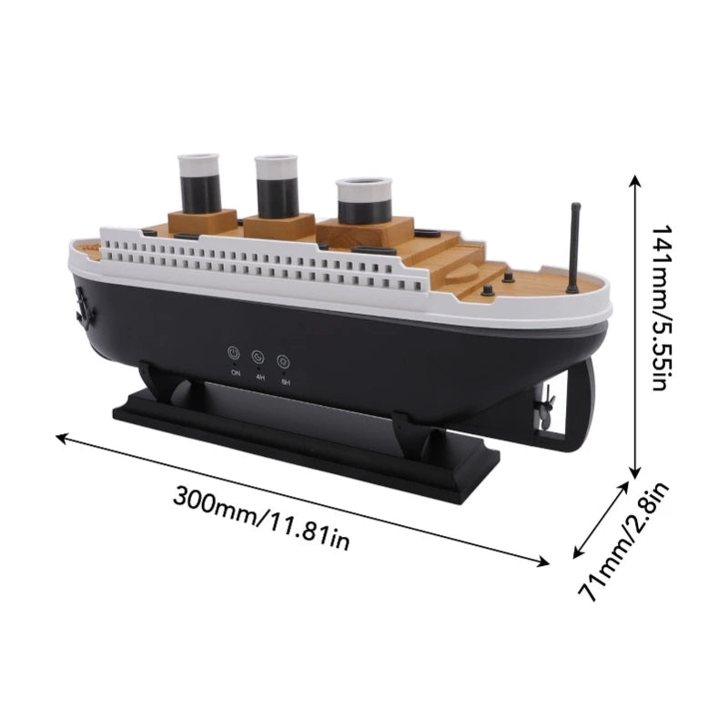 Titanic Ship Air Humidifier 250ML with Remote Control | Jellyfish Smoke Ring Aroma Diffuser