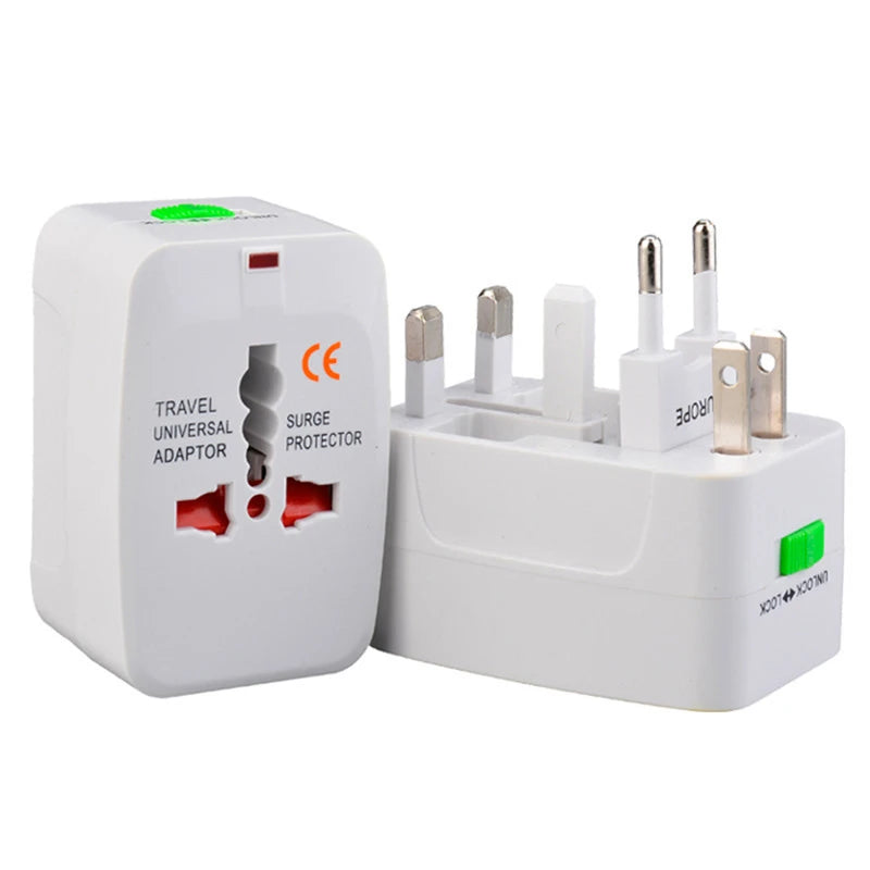 Universal Travel Adapter Worldwide Power Plug Converter – International EU UK US AU All-in-One AC Socket Adapter 110V-250V 10A for Laptop, Mobile, Camera & Travel Essentials