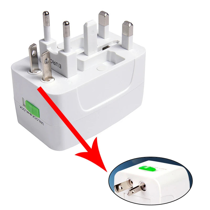 Universal Travel Adapter Worldwide Power Plug Converter – International EU UK US AU All-in-One AC Socket Adapter 110V-250V 10A for Laptop, Mobile, Camera & Travel Essentials