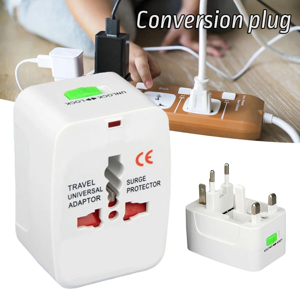 Universal Travel Adapter Worldwide Power Plug Converter – International EU UK US AU All-in-One AC Socket Adapter 110V-250V 10A for Laptop, Mobile, Camera & Travel Essentials