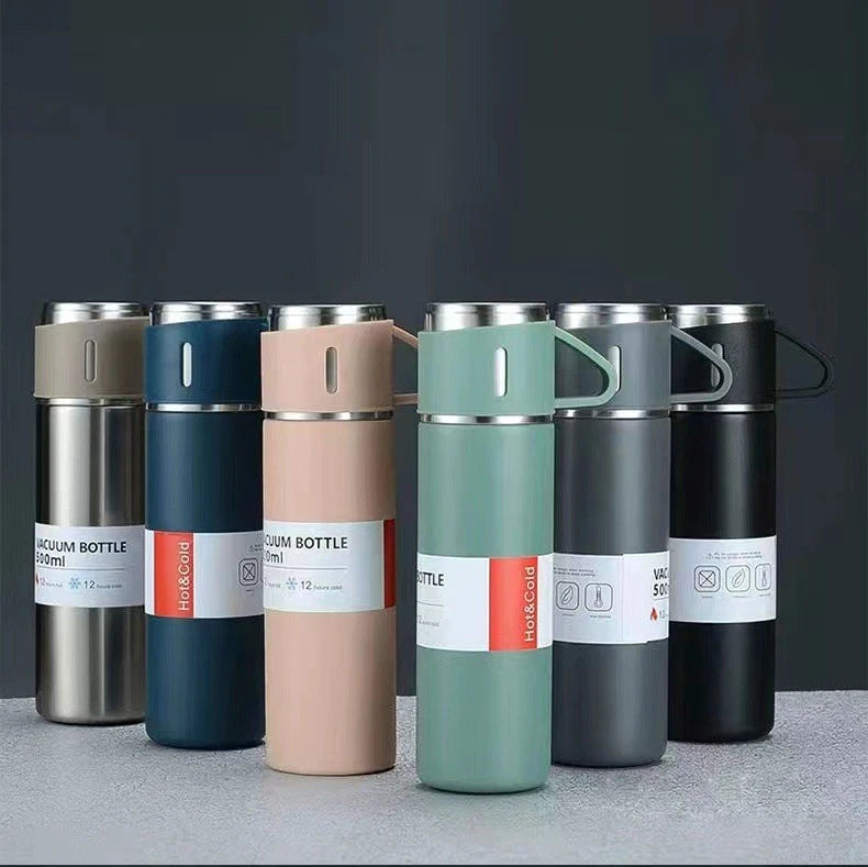 Vacuum Flask Set Stainless Steel Drinking Metal Water Bottle Gift High Quality Vacuum Flask Bottle - 500ml