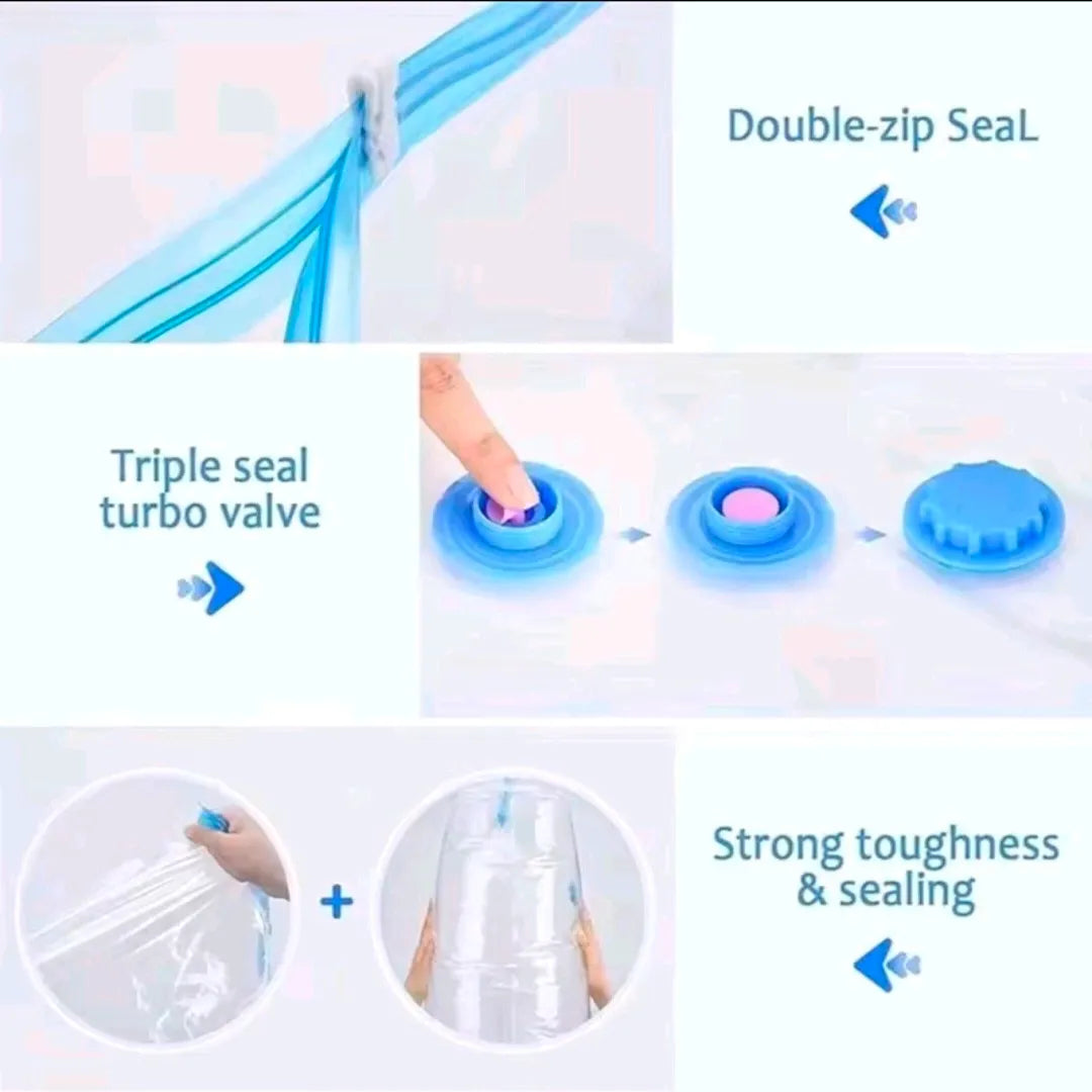 Space Saver Vacuum Storage Bags (5 Pack) with Hand Pump | Clothes & Bedding Organizer