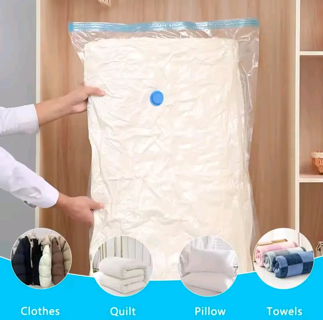 Space Saver Vacuum Storage Bags (5 Pack) with Hand Pump | Clothes & Bedding Organizer