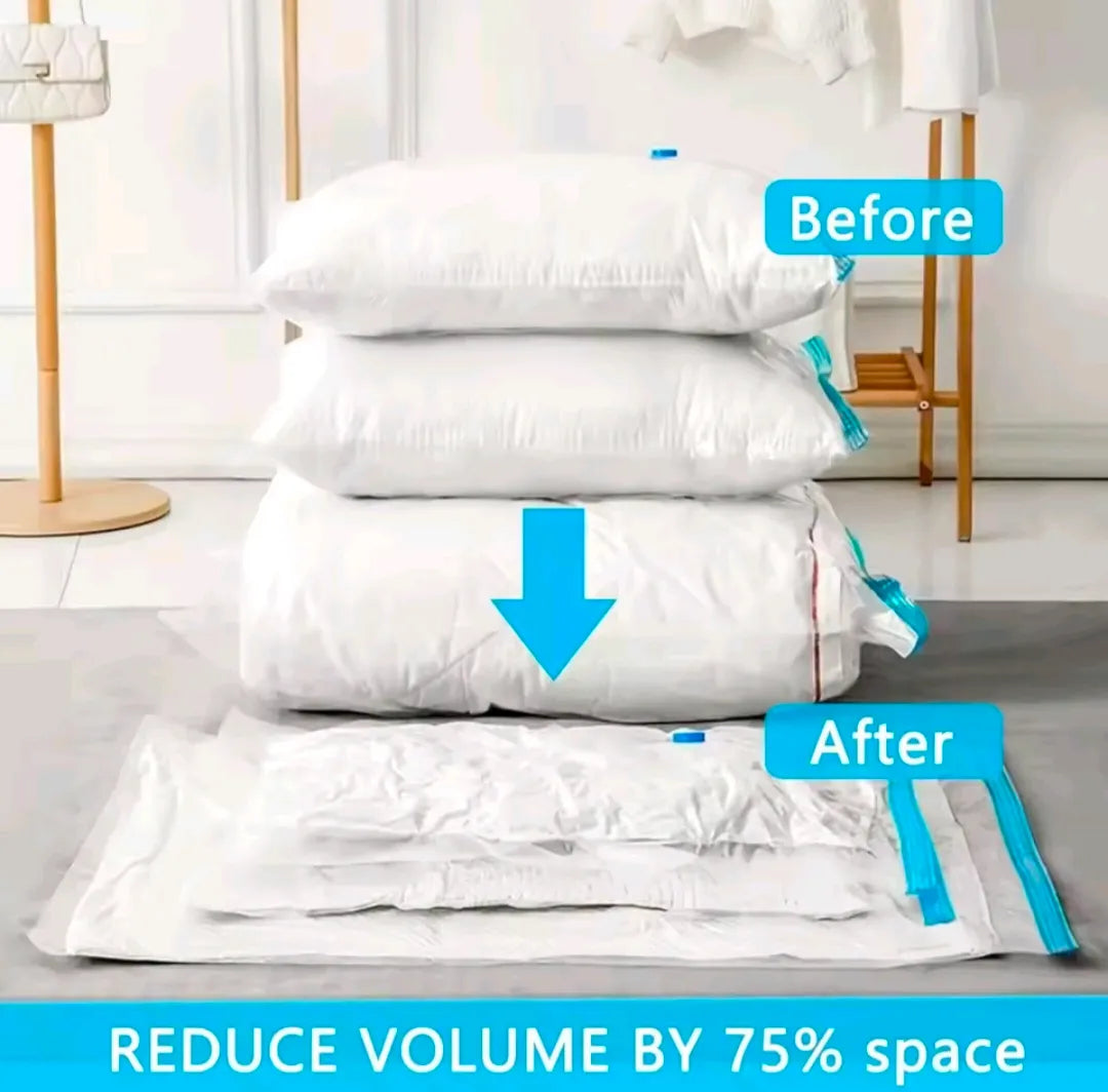 Space Saver Vacuum Storage Bags (5 Pack) with Hand Pump | Clothes & Bedding Organizer
