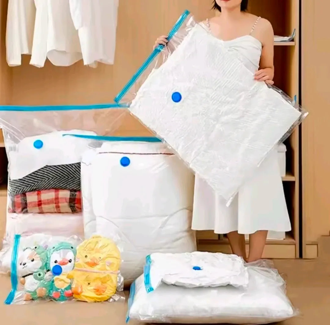 Space Saver Vacuum Storage Bags (5 Pack) with Hand Pump | Clothes & Bedding Organizer