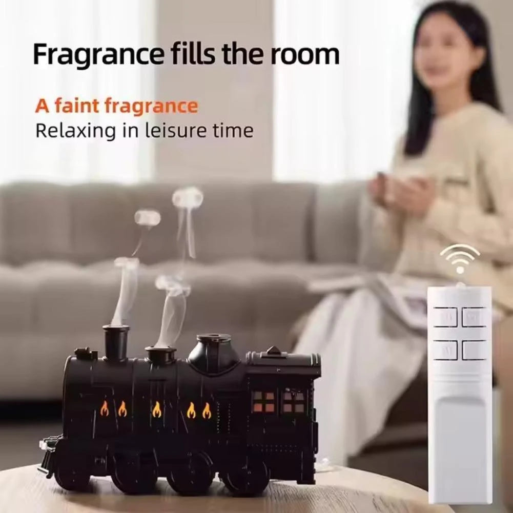 Vintage Train 300ml Air Humidifier & Aroma Diffuser with Remote and LED Light