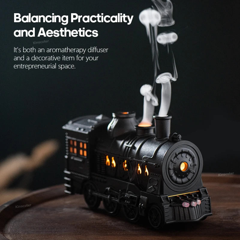 Vintage Train 300ml Air Humidifier & Aroma Diffuser with Remote and LED Light