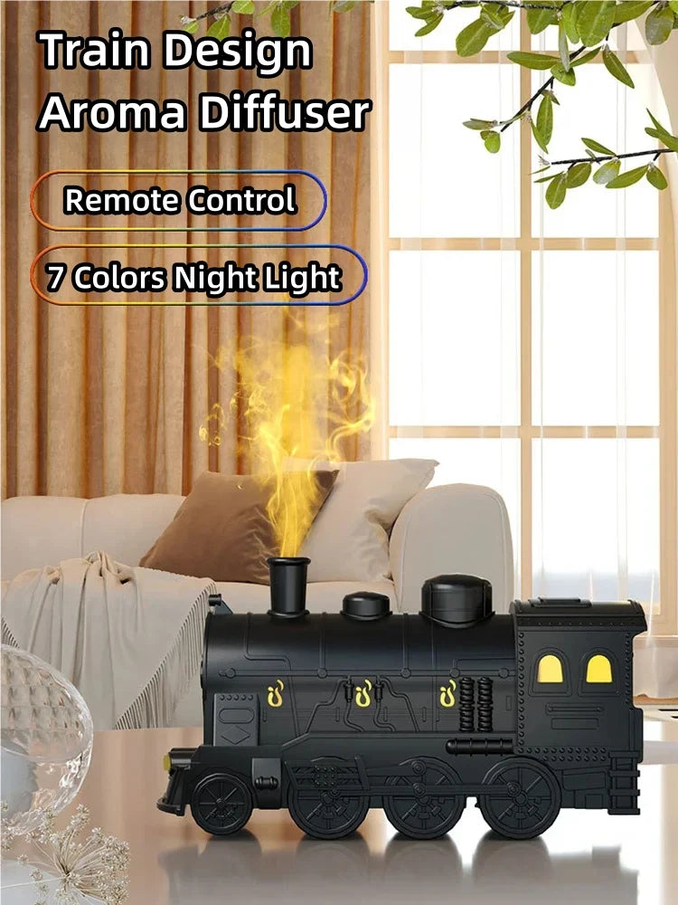 Vintage Train 300ml Air Humidifier & Aroma Diffuser with Remote and LED Light