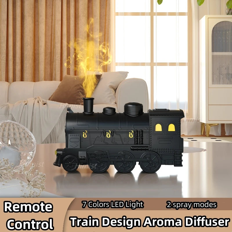 Vintage Train 300ml Air Humidifier & Aroma Diffuser with Remote and LED Light