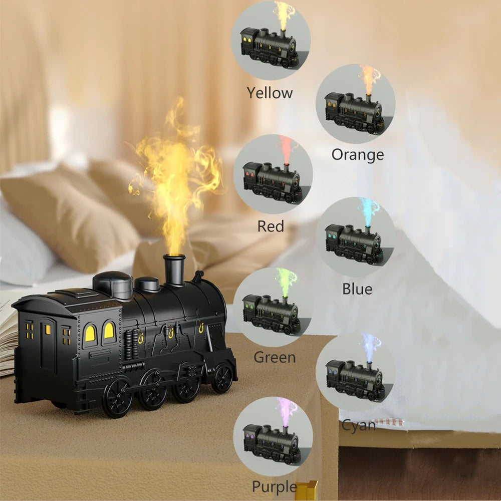 Vintage Train 300ml Air Humidifier & Aroma Diffuser with Remote and LED Light