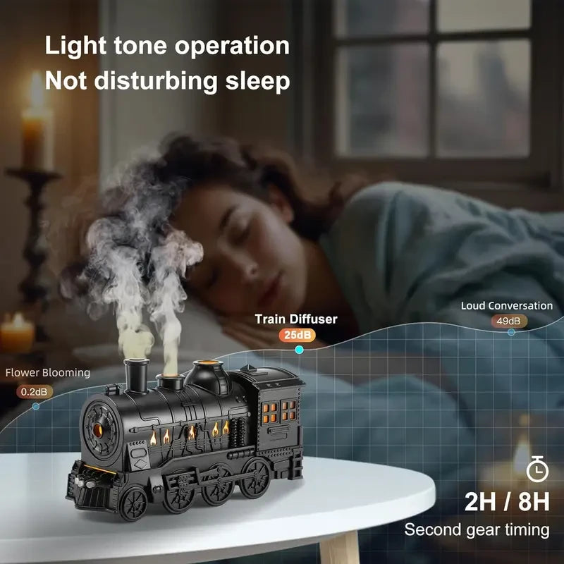 Vintage Train 300ml Air Humidifier & Aroma Diffuser with Remote and LED Light