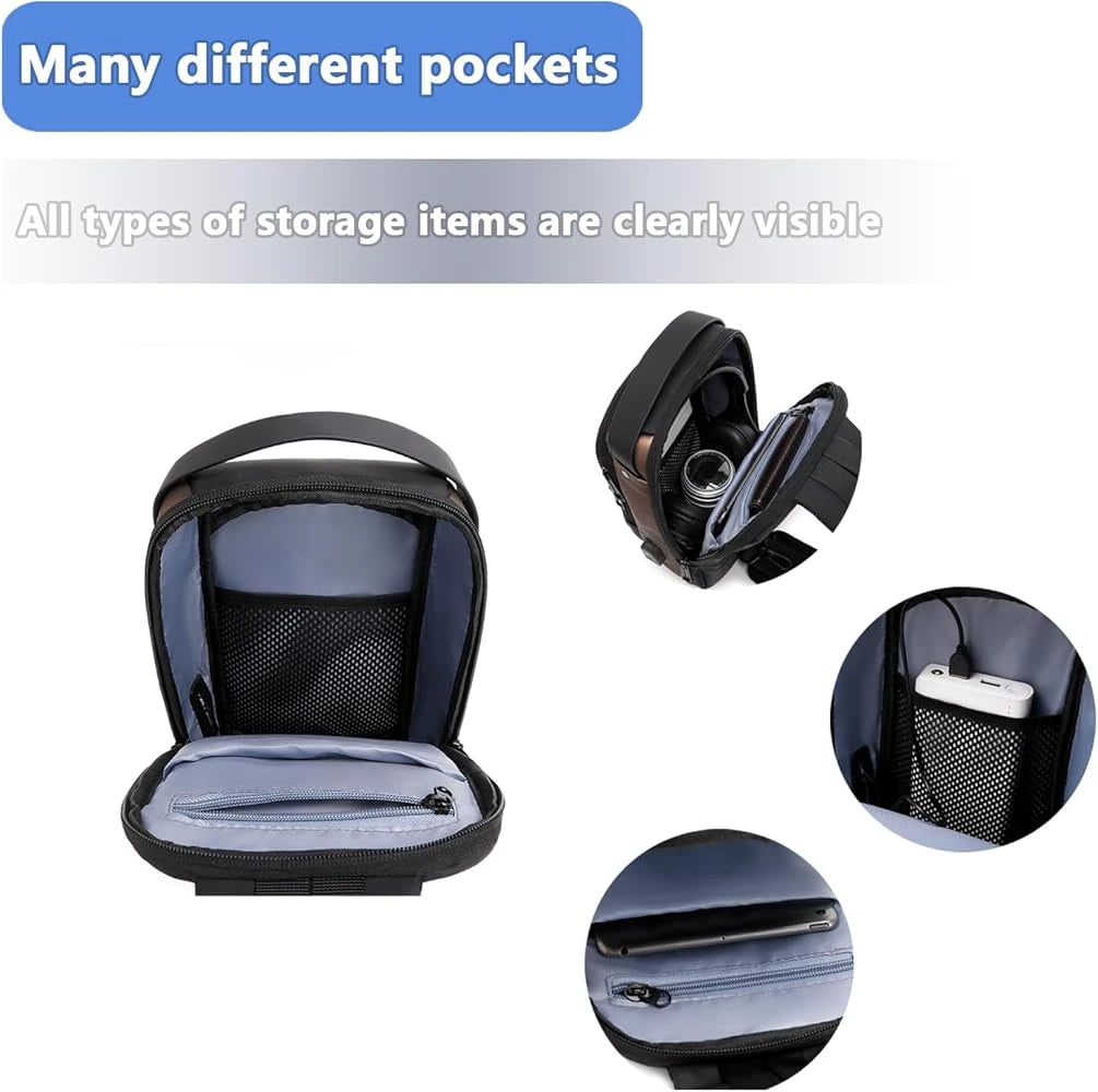 Waterproof Anti-Theft Crossbody Sling Bag with USB Charging Port | Unisex Chest Bag for Men, Women, Boys & Girls | Travel, Gym & Daily Use Stay Secure & Travel Smarter