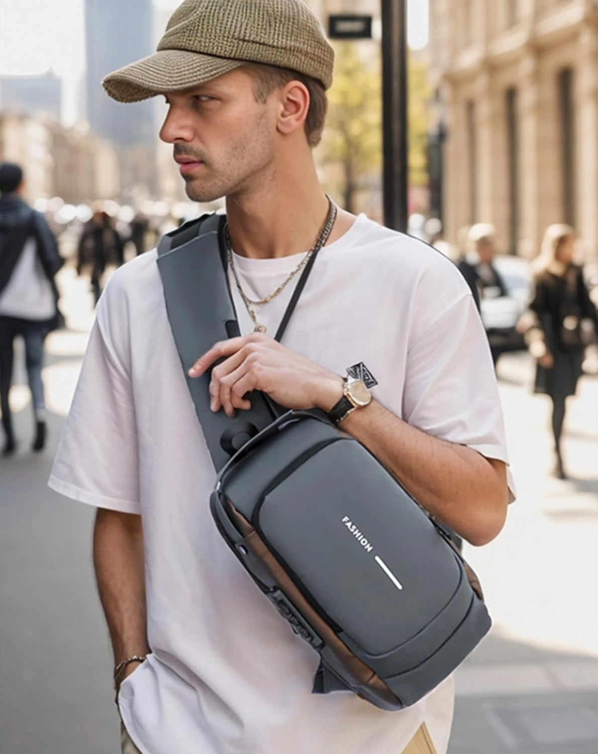 Waterproof Anti-Theft Crossbody Sling Bag with USB Charging Port | Unisex Chest Bag for Men, Women, Boys & Girls | Travel, Gym & Daily Use Stay Secure & Travel Smarter