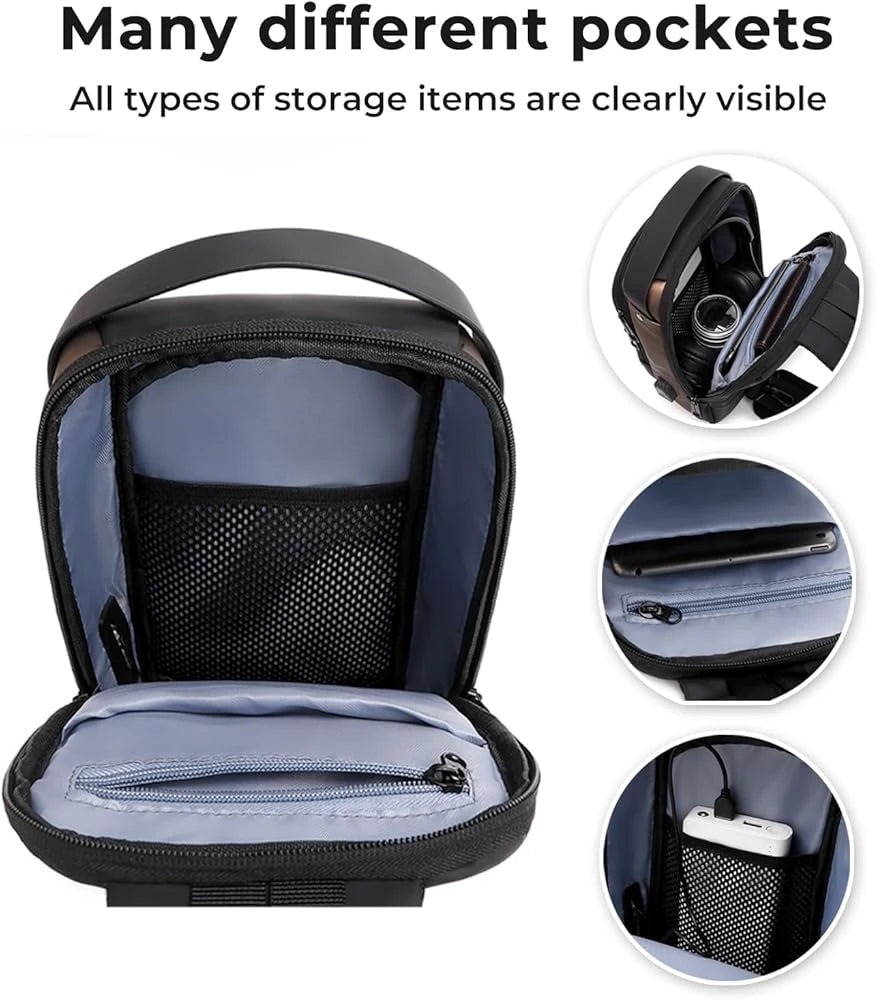 Waterproof Anti-Theft Crossbody Sling Bag with USB Charging Port | Unisex Chest Bag for Men, Women, Boys & Girls | Travel, Gym & Daily Use Stay Secure & Travel Smarter