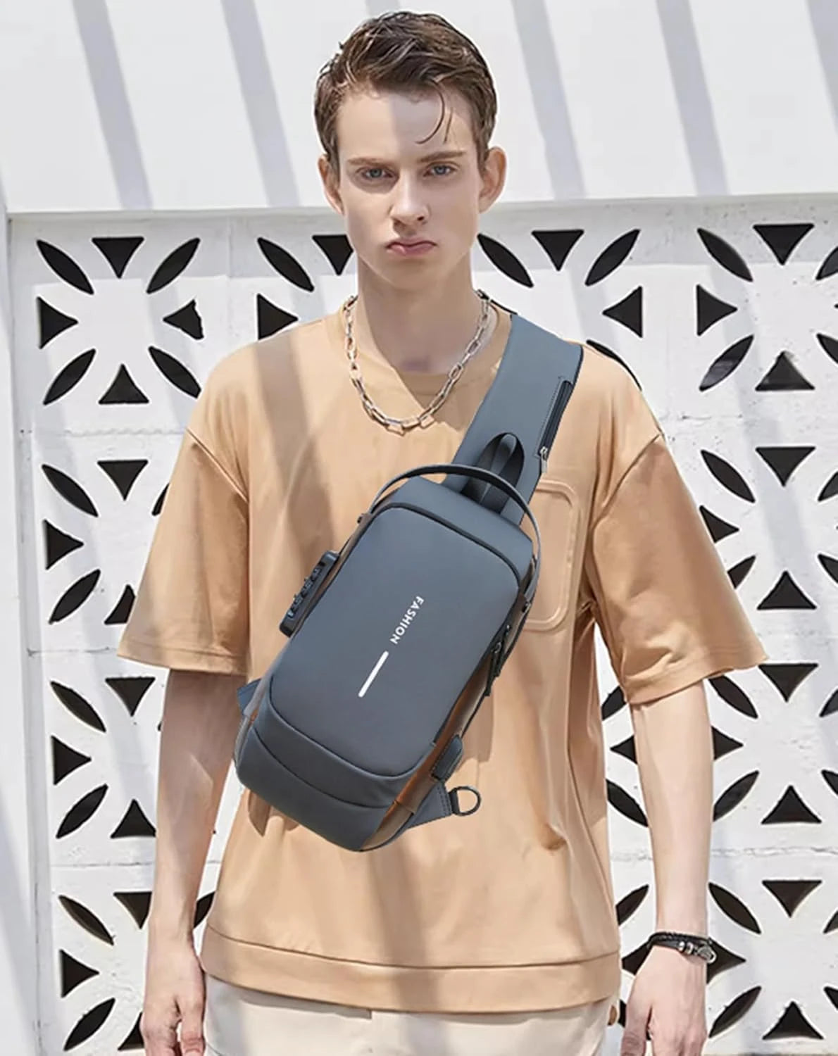 Waterproof Anti-Theft Crossbody Sling Bag with USB Charging Port | Unisex Chest Bag for Men, Women, Boys & Girls | Travel, Gym & Daily Use Stay Secure & Travel Smarter
