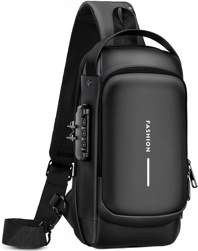 Waterproof Anti-Theft Crossbody Sling Bag with USB Charging Port | Unisex Chest Bag for Men, Women, Boys & Girls | Travel, Gym & Daily Use Stay Secure & Travel Smarter