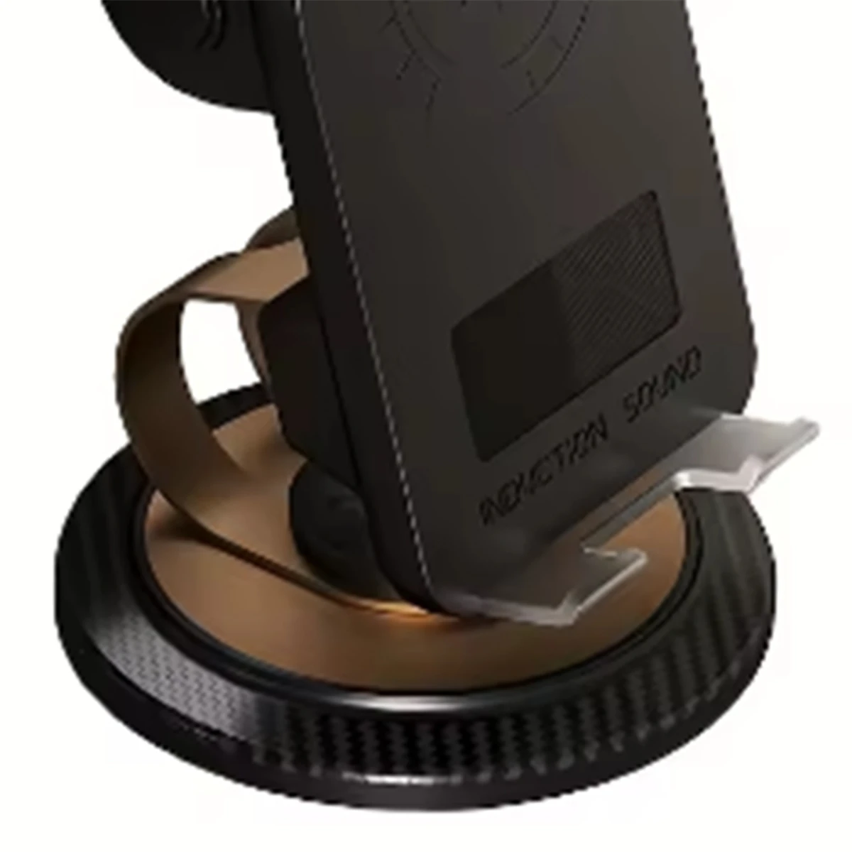 Wireless Induction Bluetooth Speaker Phone Holder with HD Surround Sound | Universal Smartphone Stand for iPhone & Android | Portable Desk Audio Amplifier