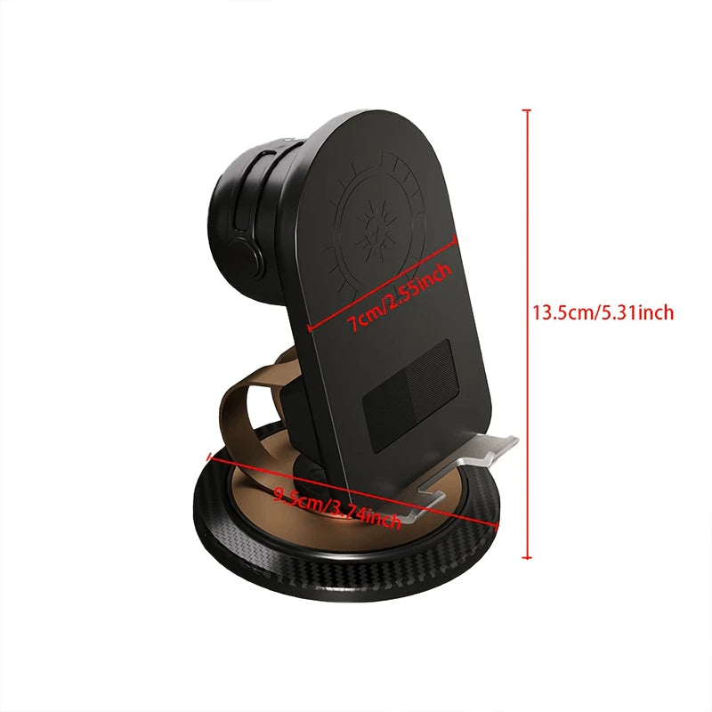Wireless Induction Bluetooth Speaker Phone Holder with HD Surround Sound | Universal Smartphone Stand for iPhone & Android | Portable Desk Audio Amplifier